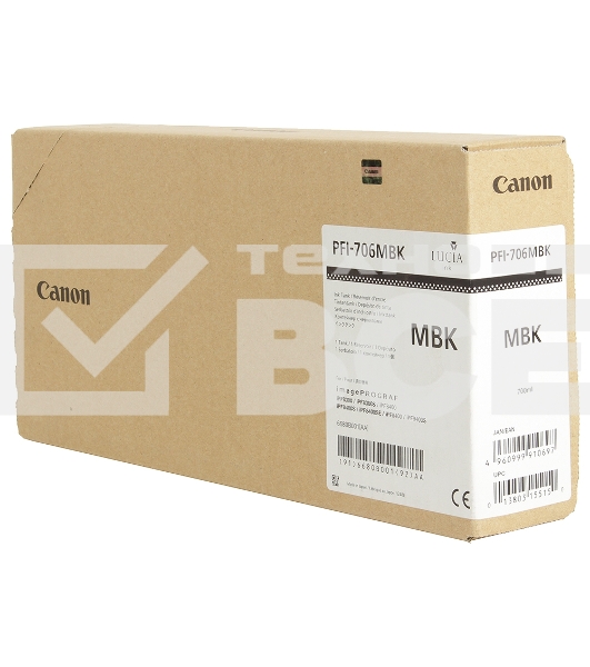 Картридж струйный Canon PFI-706 MBK (6680B001) черный матовый (700 мл) для Canon iPF8300S/8400/9400S/9400