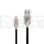 Кабель USB ACD-Allure MicroUSB ~ USB-A Кожа, 1м, черный (ACD-U926-M1B), фото2