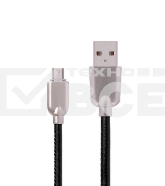 Кабель USB ACD-Allure MicroUSB ~ USB-A Кожа, 1м, черный (ACD-U926-M1B)