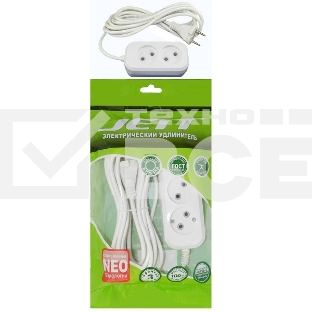 Удлинитель ДЖЕТТ/Sinbo РС-2 без з/м, 2рx3м (провод ПВС 2х0,75) 155-103