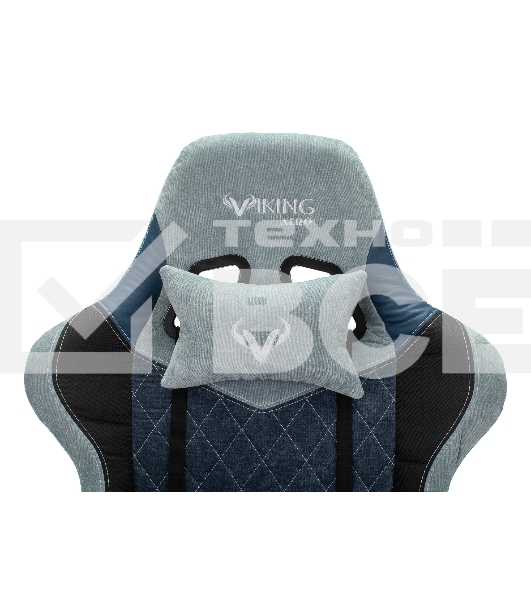 Кресло игровое Бюрократ VIKING 7 KNIGHT BL FABRIC синий текстиль/эко.кожа крестовина металл/пластик