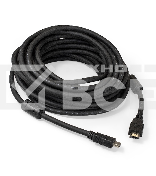 Кабель HDMI Exegate EX287726RUS EX-CC-HDMI2-10.0F (19M/19M, v2.0, 10м, 4K UHD, Ethernet, ферритовые кольца, позолоченные контакты)