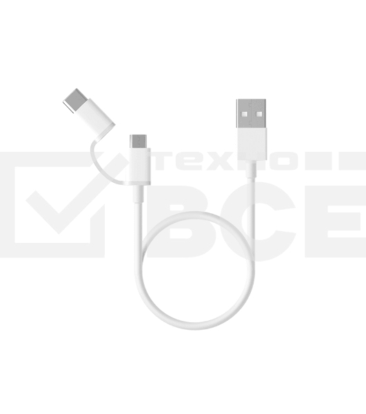 USB-кабель Xiaomi Mi 2-in-1 USB Cable Micro-USB to Type-C  (30cm)