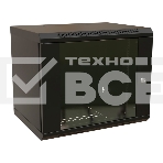 Шкаф коммутационный WRline (WR-TW-1266-GP-RAL9004) настенный 12U 600x600мм пер.дв.стекл 2 бок.пан. 60кг черный 520мм 650мм IP20 сталь, фото2