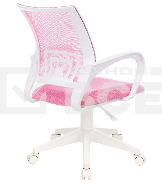 Кресло компьютерное Бюрократ CH-W695NLT TW-06A TW-13A розовый, сетка/ткань, крестовина пластик, пластик белый