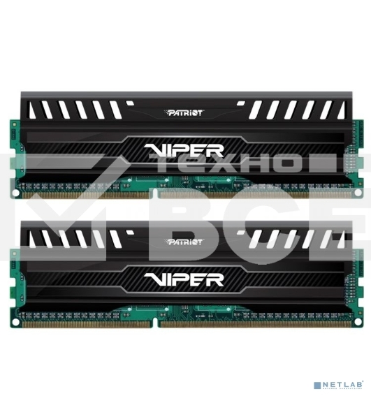 Оперативная память Patriot Viper 3, DDR3, 16GB (2x8 GB), 1600 MHz, CL10, радиатор, черный