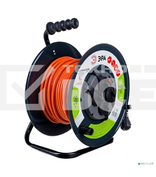 Удлинитель силовой ЭРА RMx-4es-3x1.5-30m-IP44 на м. катушке c/з 4 гн 30м ПВС 3х1.5 (1/33)