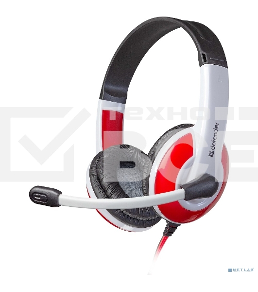 Наушники Defender Warhead G-120 красный/белый кабель 2 м