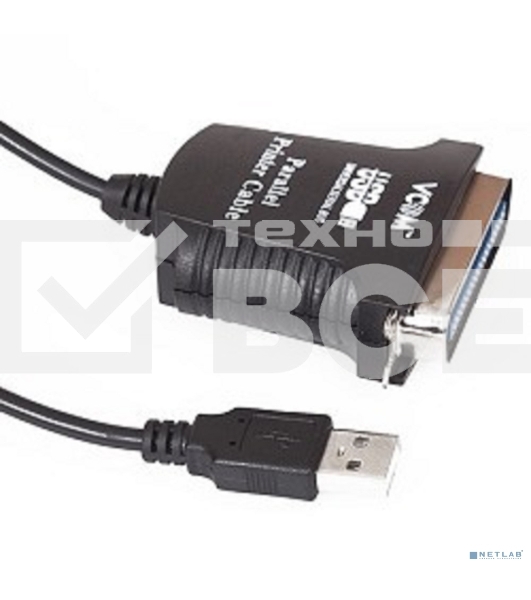 Кабель AM/LPT 1.8м VCOM Кабель-адаптер USB -> LPT (прямое подключение к LPT порту принтера), VUS7052