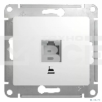 Механизм розетки SCHNEIDER ELECTRIC GSL000181K Glossaкомп. 1-м rj45 белый, фото 1