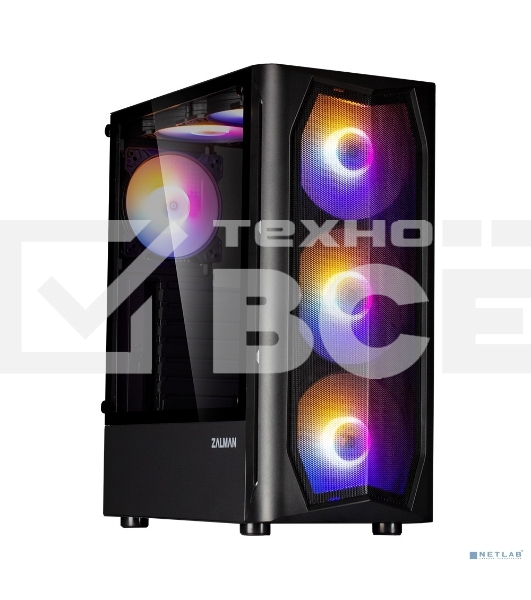 Компьютерный корпус MidiTower Zalman N4 black (ATX,Window, 6xRGB fan, USB2.0 x2, USB3.0x1, без БП) (N4 rev.1)