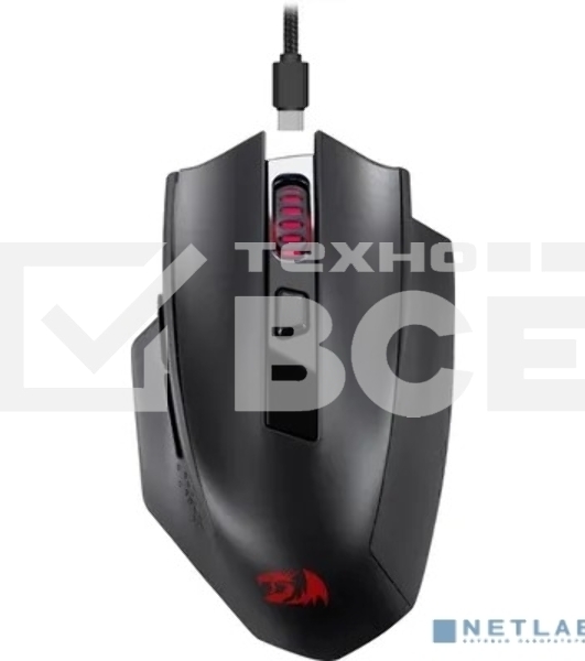 Мышь беспроводная REDRAGON Woki черный, 26000 dpi, радиоканал, Bluetooth, USB, кнопки - 6