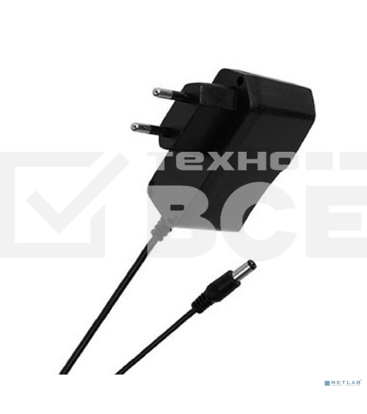 Источник питания 110-220 V AC/12 V DC 1 А 12 W с DC разъемом подключения 5.5х2.1, без влагозащиты (IP23)