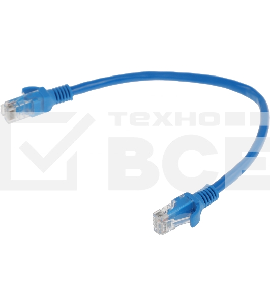 Патч-корд Premier PP6U-0.25M/B 10000Гбит/с UTP 4 пары cat.6 CCA molded 0.25м синий RJ-45 (m)-RJ-45 (m)