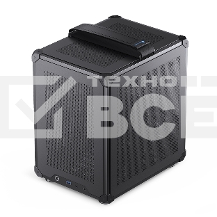 Компьютерный корпус JONSBO C6-ITX Black ITX без БП, боковая панель из закаленного стекла, mini-ITX, черный