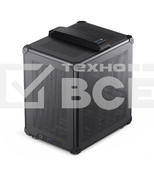 Компьютерный корпус JONSBO C6-ITX Black ITX без БП, боковая панель из закаленного стекла, mini-ITX, черный