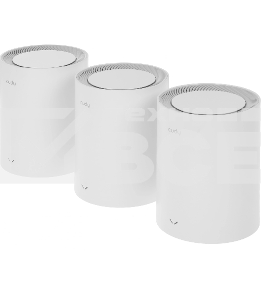 Бесшовный Mesh роутер Cudy M3000 (M3000(3-PACK) WHITE) AX3000 100/1000/2500BASE-T белый (упак.:3шт)