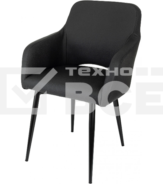 Кресло офисное Бюрократ CH-380F черный, эко.кожа, на ножках металл