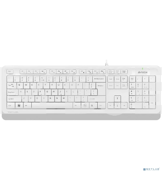 Клавиатура проводная A4Tech Fstyler FK10, USB, белый/серый