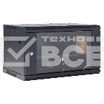 Шкаф коммутационный Rexant настенный 6U 400x542 мм пер. дв. стекл черный, фото 1