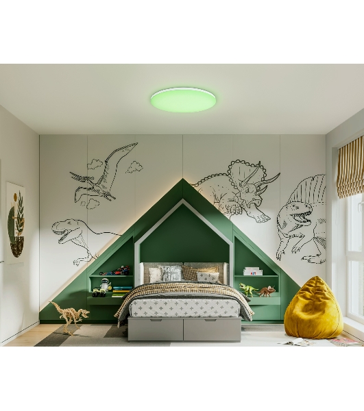 Умный светодиодный светильник FZ2002 WH белый IP54 25W 3000K-6500K+RGB Wi-Fi Алиса/Tuya/Smart Home/Alexa D370*55 (ПДУ ИК)