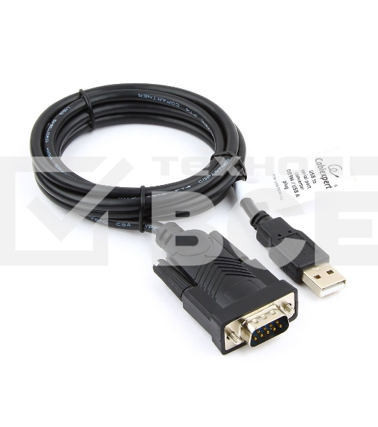 Конвертер USB->SERIAL Cablexpert UAS-DB9M-02 AM/DB9M, 1,5 м, PL2303TA, WinXP-Win8, черный, пакет