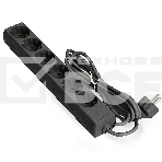 Удлинитель ExeGate ECE-6-3B (EX285831RUS), черный, 3 м, евровилка с заземлением, 6 евророзеток с заземлением, 2200 Вт, фото 1