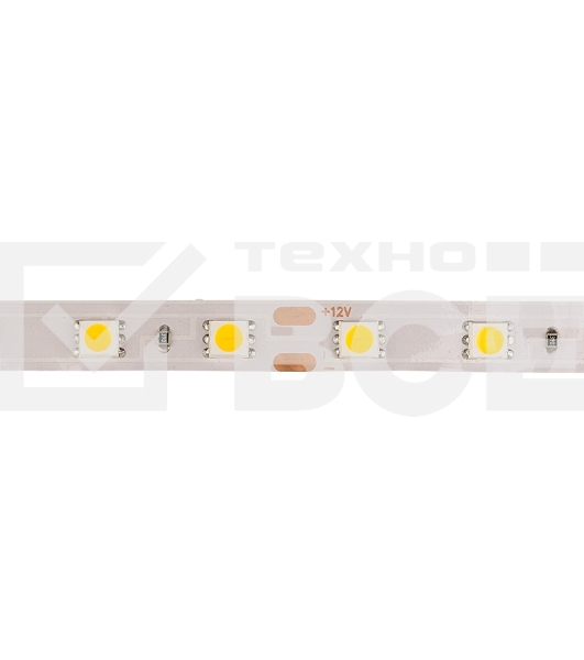 Лента LED открытая, 10 мм, IP23, SMD 5050, 60 LED/m, 12 V, цвет свечения теплый белый