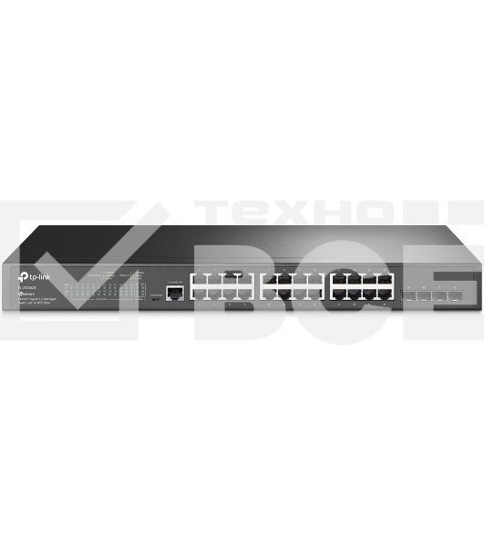 Коммутатор TP-Link JetStream™ 24-port Gigabit L2/L2+ Managed Switch with 4 SFP slots, support SDN controller, abundant L2/L2+ features, 1U rack mountable, full managed via web UI/CLI/Console/SSH/Telnet/SNMP.