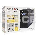 Источник бесперебойного питания CROWN Line Intractive CMU-SP1200IEC LCD USB 1200VA\720W, корпус металл, 2x12V/9AH, розетки 8*IEC, трансформатор AVR 140-290V, LCD-дисплей, cъемный кабель 1.2 м, порт RJ11/45, порт USB, защита: от перегрузки, от КЗ, от скачк, фото3