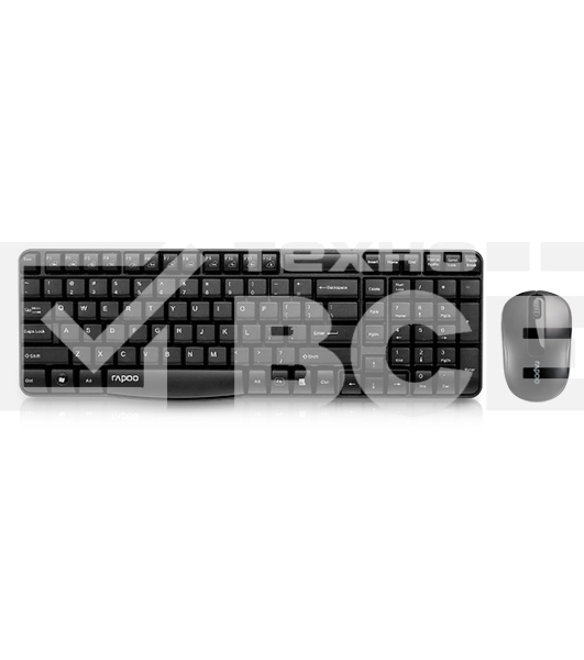 Клавиатура + мышь Rapoo X1800S клав:черный мышь:черный USB беспроводная