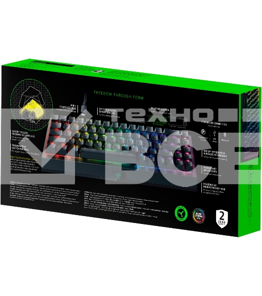 Клавиатура Razer BlackWidow V3 Mini HyperSpeed гибридная, USB Type-A, Bluetooth, радиоканал, чёрный