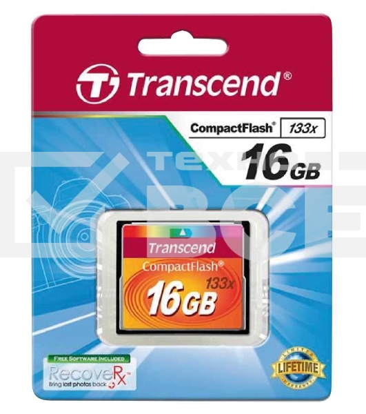 Флеш карта Transcend CF TS16GCF133/CF (Compact Flash)/16 ГБ/40 МБ/с