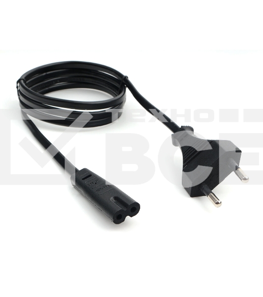 Кабель питания аудио/видео Cablexpert PC-184/2-1М, 1м, CEE 7/16 - C7, 2-pin, 2х0,5, черный, пакет