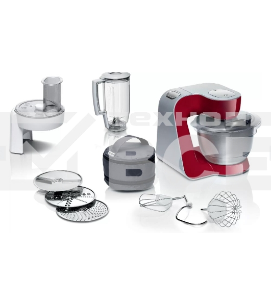 Кухонный комбайн Bosch MUM58720 1000Вт красный/серебристый