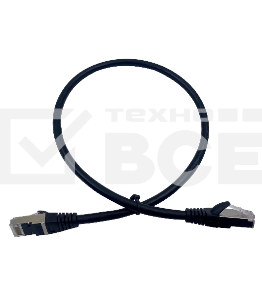 Патч-корд Buro STP 4 пары cat7 CCA molded 0.5м черный RJ-45 (m)-RJ-45 (m)