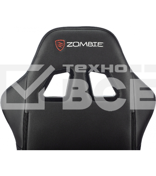 Кресло игровое Zombie GAME TETRA черный/красный эко.кожа крестов. пластик