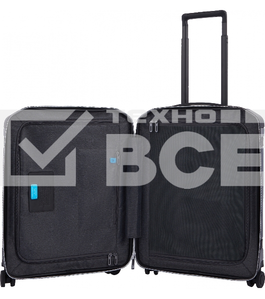 Чемодан Piquadro PQ LIGHT PREMIUM (BV4425PQLP/GRN) 40x55x20 см 37л. 2.8кг. поликарбонат/алюм./натур.кожа серый