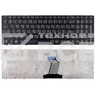 Клавиатура для ноутбука Lenovo IdeaPad B570 B580 V570 Z570 Z575 B590 черная с черной рамкой