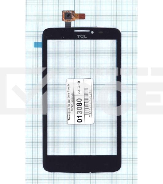 Сенсорное стекло (тачскрин) для Alcatel One Touch Scribe Easy 8000D черное