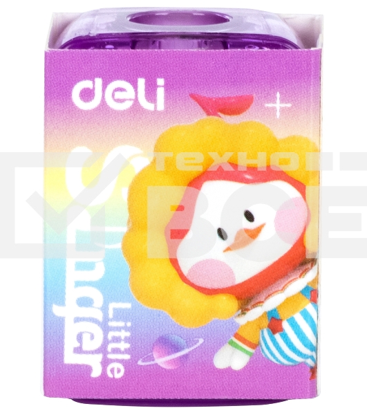Точилка для карандашей ручная Deli EH552 Little Singer 1 отверстие пластик ассорти коробка