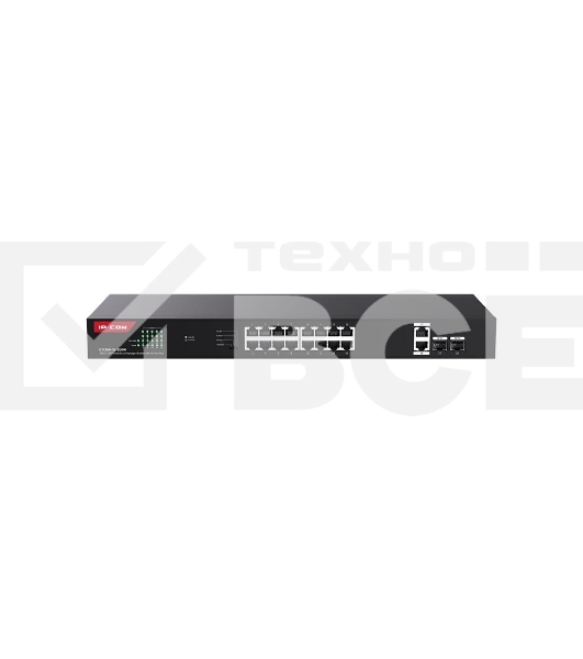 Коммутатор неуправляемый IP-COM G1120P-16-250W PoE, 20 портов, 18x1 Гбит/с, SFP 2x1 Гбит/с, PoE 16х30 Вт (до 230 Вт)