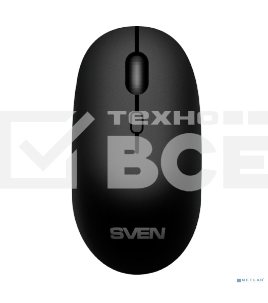 Мышь беспроводная SVEN RX-222W черный, 1800 dpi, радиоканал, Bluetooth, USB, кнопки - 4