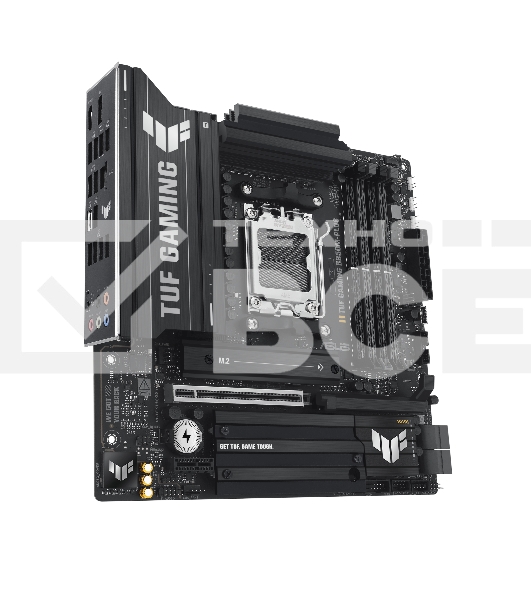 Материнская плата ASUS TUF Gaming B850M-Plus, AM5, AMD B850, 4xDDR5, 4xSATA, 3xM.2, 1xPCIe 5.0 x16, 1xPCIe 4.0 x4, 1xPCIe x1, 1xDP, 1xHDMI, 1x2.5Gb LAN, 4xUSB 2.0, 4xUSB 3.2 Gen 1, 3xUSB 3.2 Gen 2, 1xUSB-C, 3x3.5 мм, 7.1, mATX