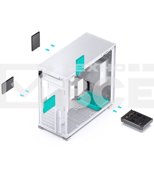 Корпус без блока питания Case JONSBO D41 MESH, Midi-Tower, TG, no fan, 1xUSB-A 3.2 + 1xUSB-C 3.2, ATX, mATX White