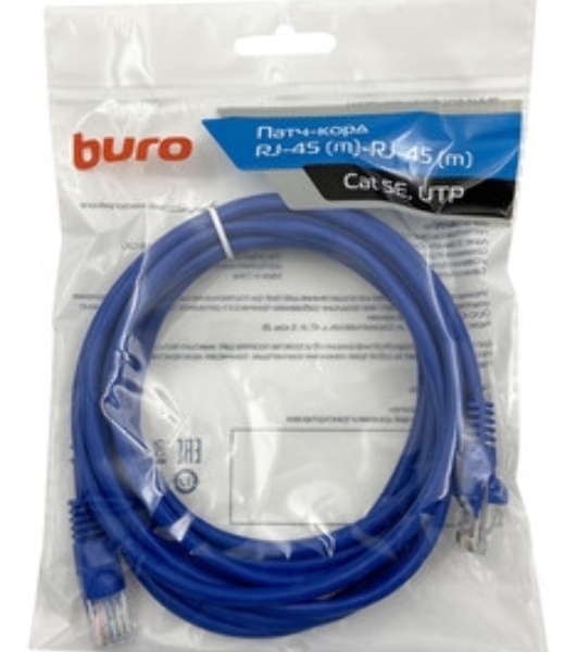Патч-корд Buro UTP cat.5e 3м зеленый RJ-45 (m)-RJ-45 (m)