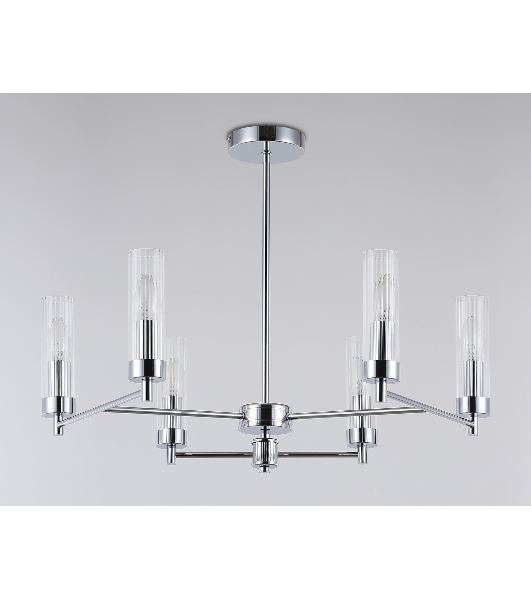 Люстра Ambrella light LH55151/6 CH/CL хром/прозрачный E14/6 max 40W D675*520
