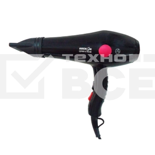 Фен Аксион ВС11, 1800Вт, 2 скоростных режима, 3 температурных режима, подача холодного воздуха, насадка-концентратор 2 шт, защита от перегрева