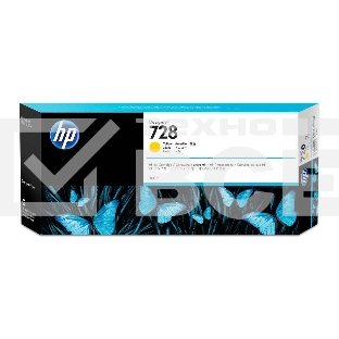 Картридж струйный HP F9K15A (HP 728) для DesignJet T730, T830. Желтый. 300 мл.