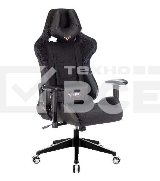 Кресло игровое Бюрократ VIKING 4 AERO BLACK EDITION черный искусст.кожа/ткань